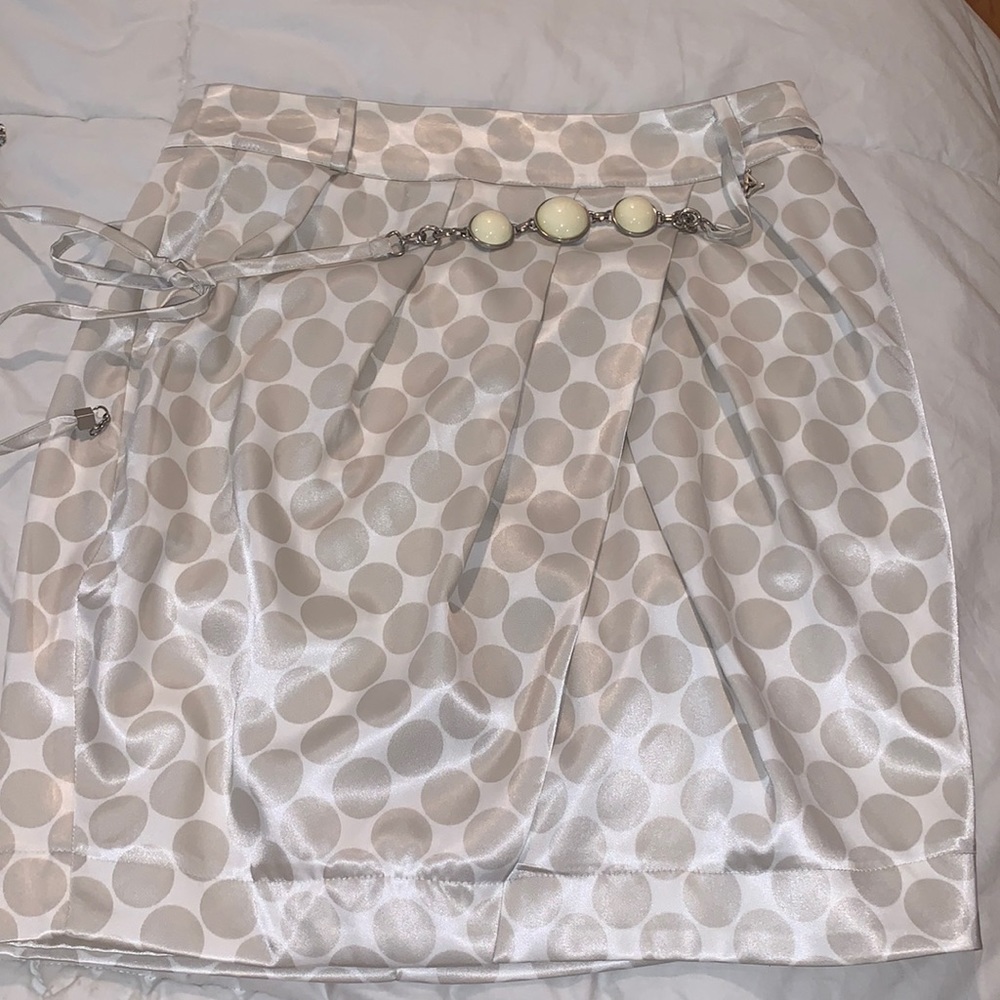 Boutique Polka Dot silk mini skirt